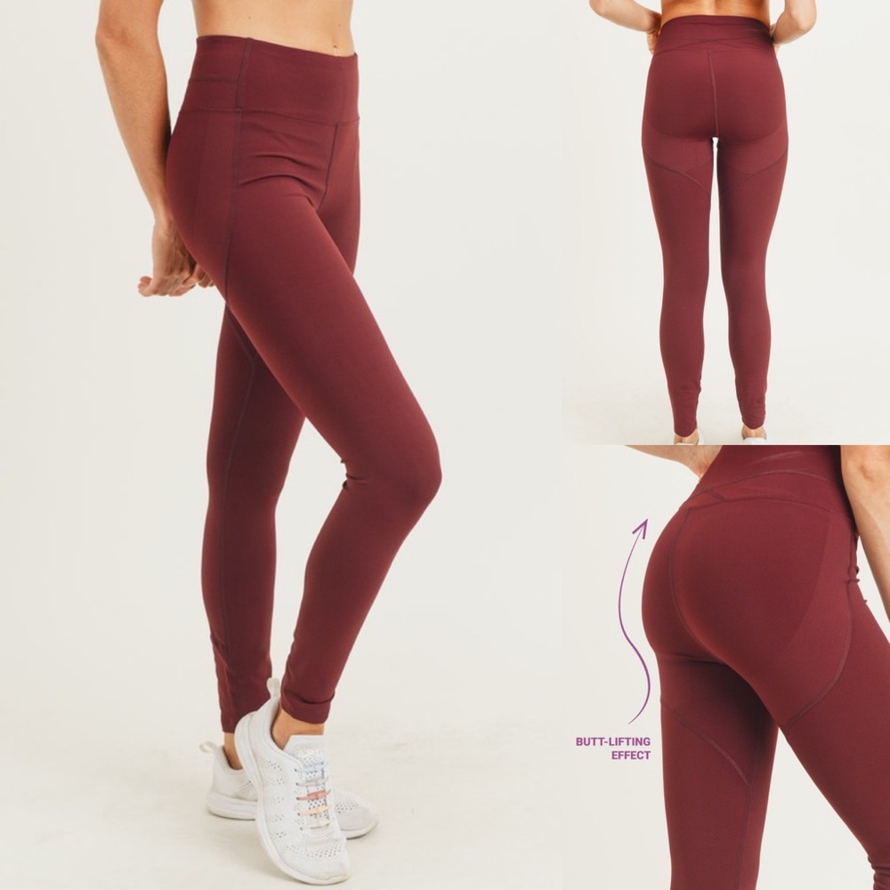 BURGUNDY Butt Lifting Leggings